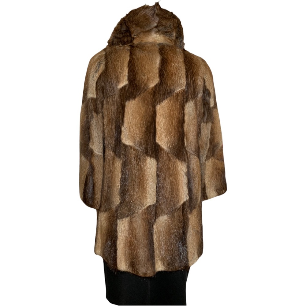 Vintage Luxury Mayfair Furriers Stunning Brown Genuine Fur Coat Size M - Picture 7 of 15